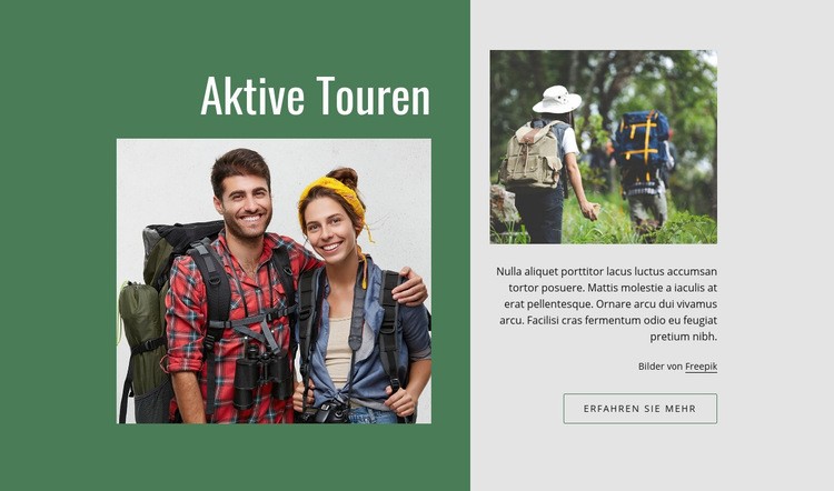 Aktive romantische Touren HTML5-Vorlage