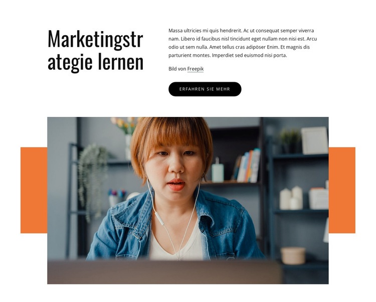 Marketingstrategie lernen HTML5-Vorlage