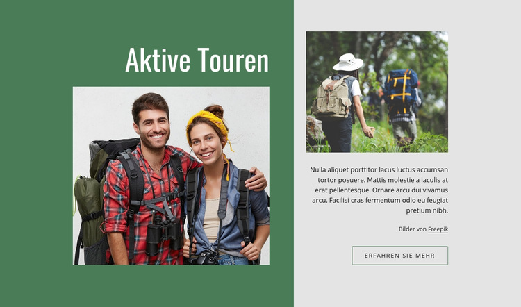 Aktive romantische Touren Website-Vorlage