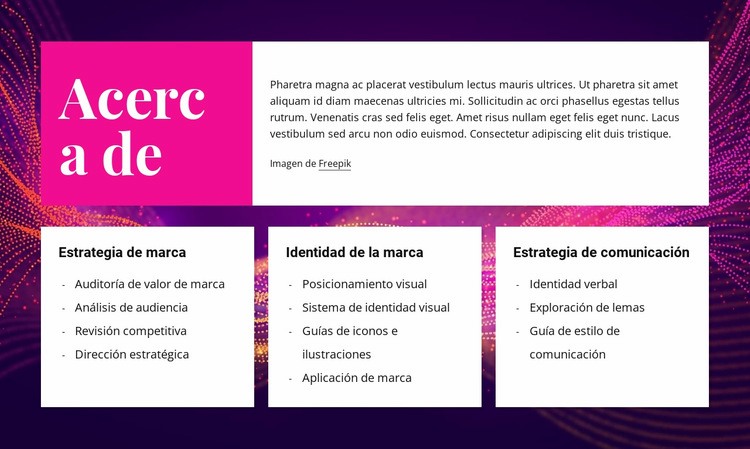 Acerca de la marca y el diseño Diseño de páginas web