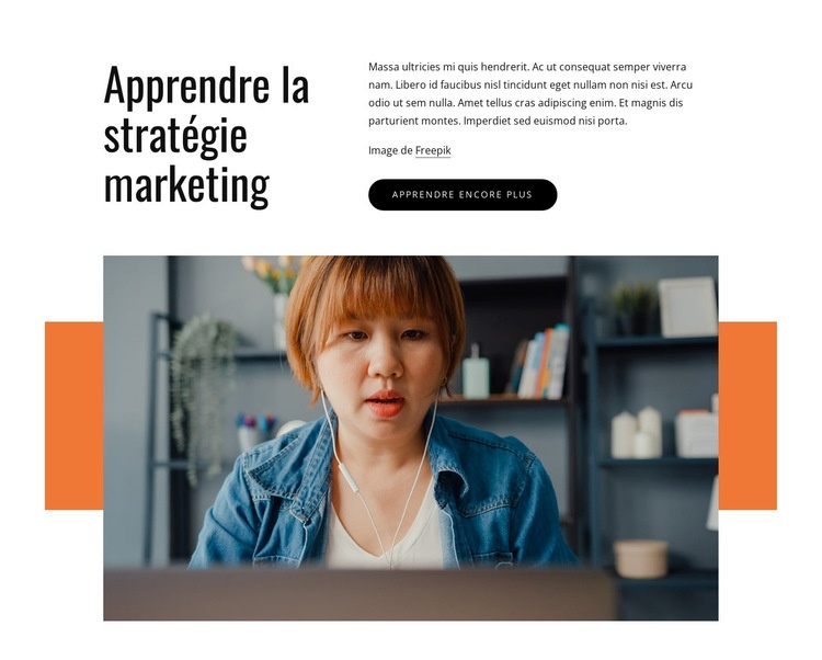 Apprendre la stratégie marketing Maquette de site Web