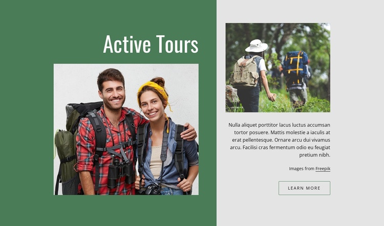 Active romantic tours Homepage Design