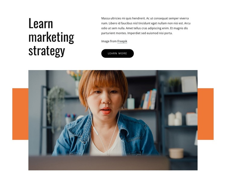 Learn marketing strategy Homepage Design