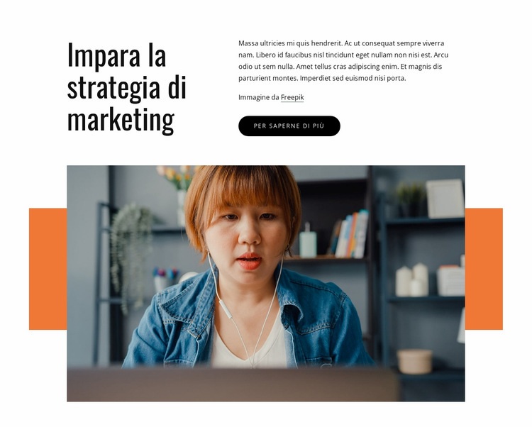 Impara la strategia di marketing Mockup del sito web
