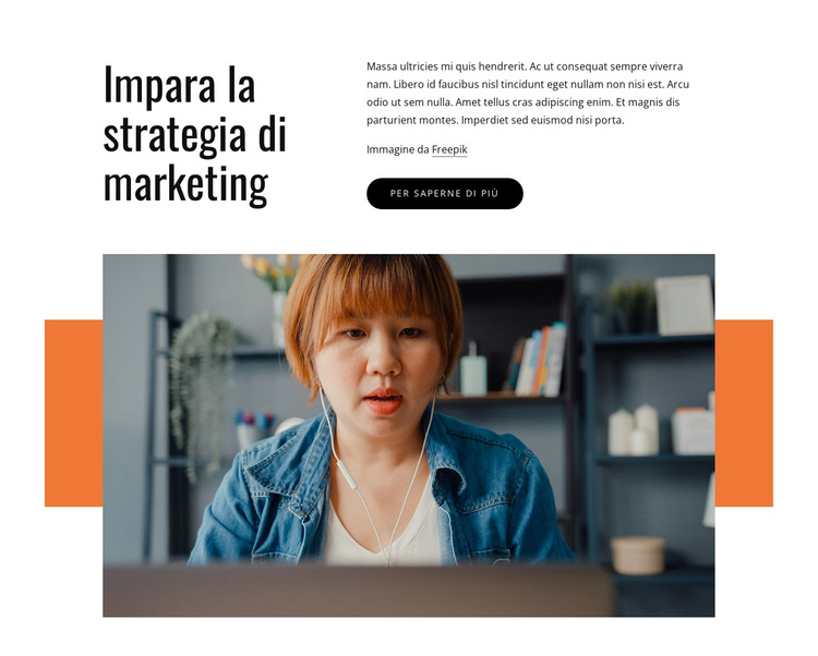 Impara la strategia di marketing Modello di sito Web