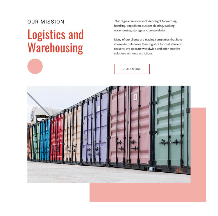 Worldwide cargo shipping One Page Template