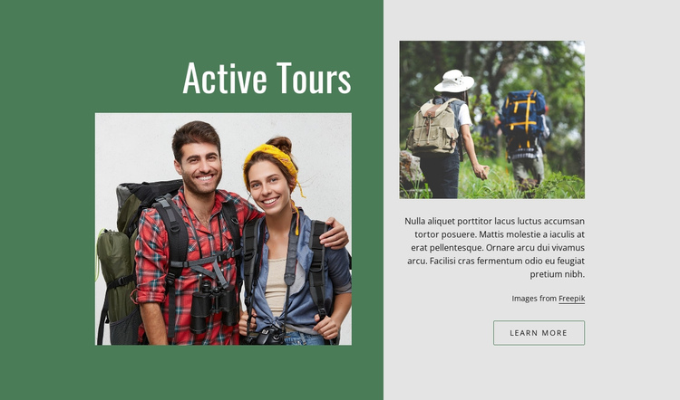 Active romantic tours One Page Template