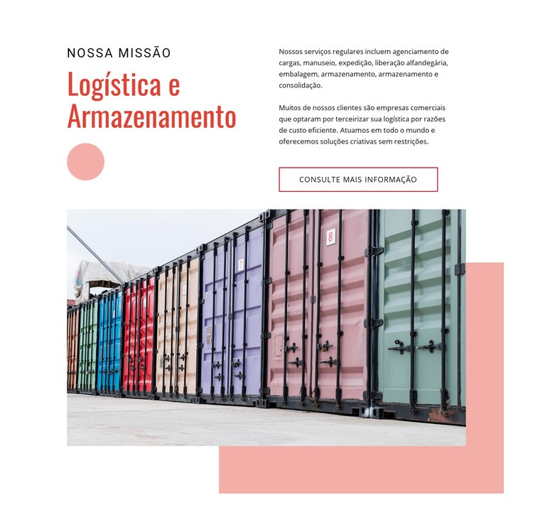 Transporte de carga mundial Maquete do site