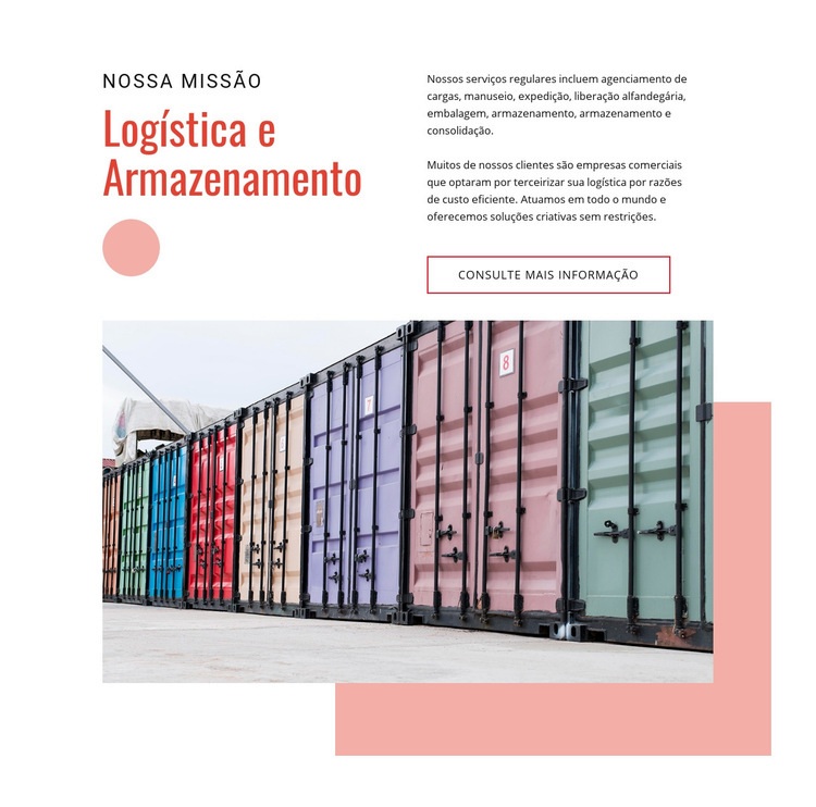 Transporte de carga mundial Landing Page