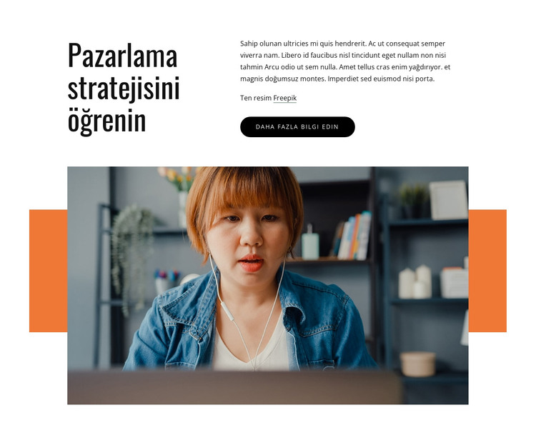 Pazarlama stratejisini öğrenin HTML Şablonu