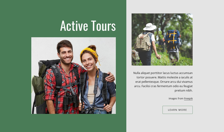 Active romantic tours Website Builder Templates