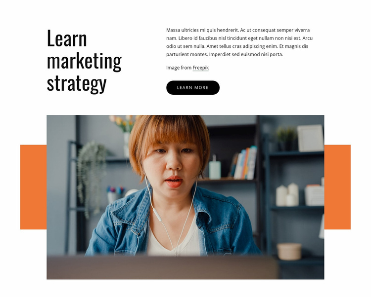 Learn marketing strategy Landing Page