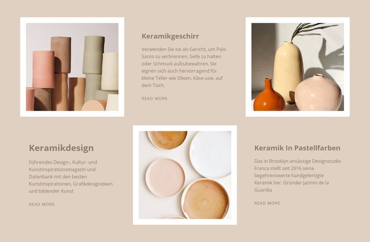 Keramikdesign Website Builder-Vorlagen
