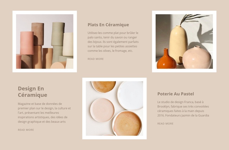 Design en céramique Maquette de site Web