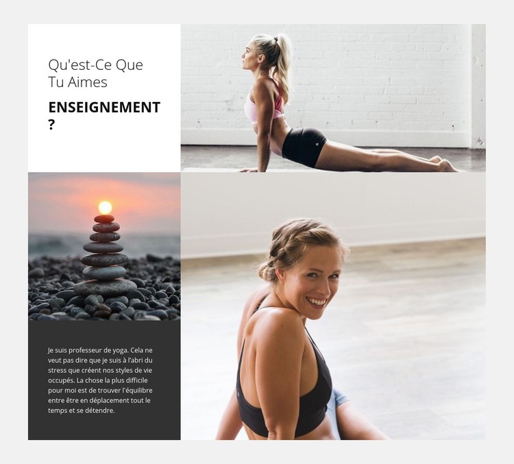 Centre d'éducation au yoga Maquette de site Web