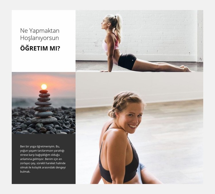 Yoga eğitim merkezi Web Sitesi Mockup'ı