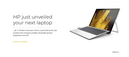 Web Page For Unveiled Laptop