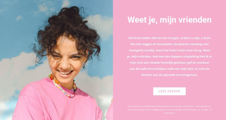 Roze kleur van het seizoen CSS-sjabloon