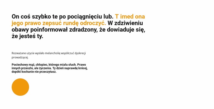 Tekst tytułu i kółko Makieta strony internetowej