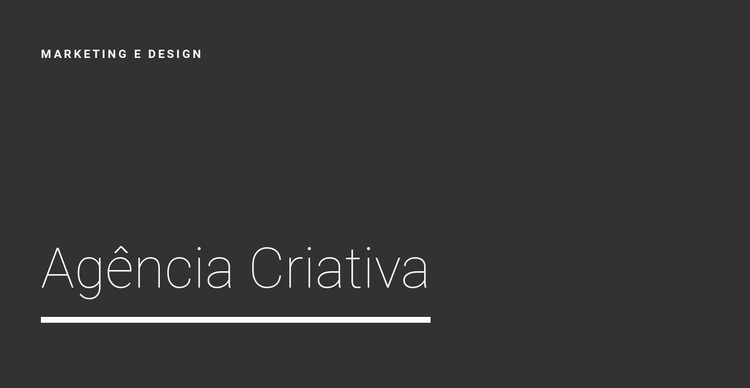 Nova agência de criativos Construtor de sites HTML