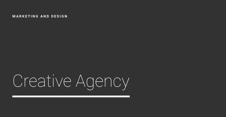 New creative agency Template