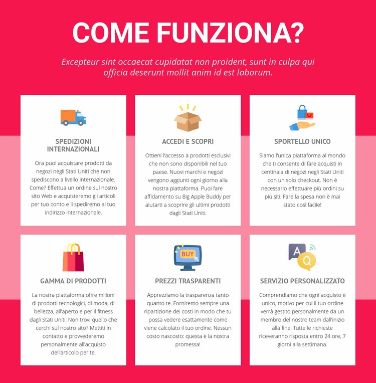 Spedizioni internazionali Modelli di Website Builder