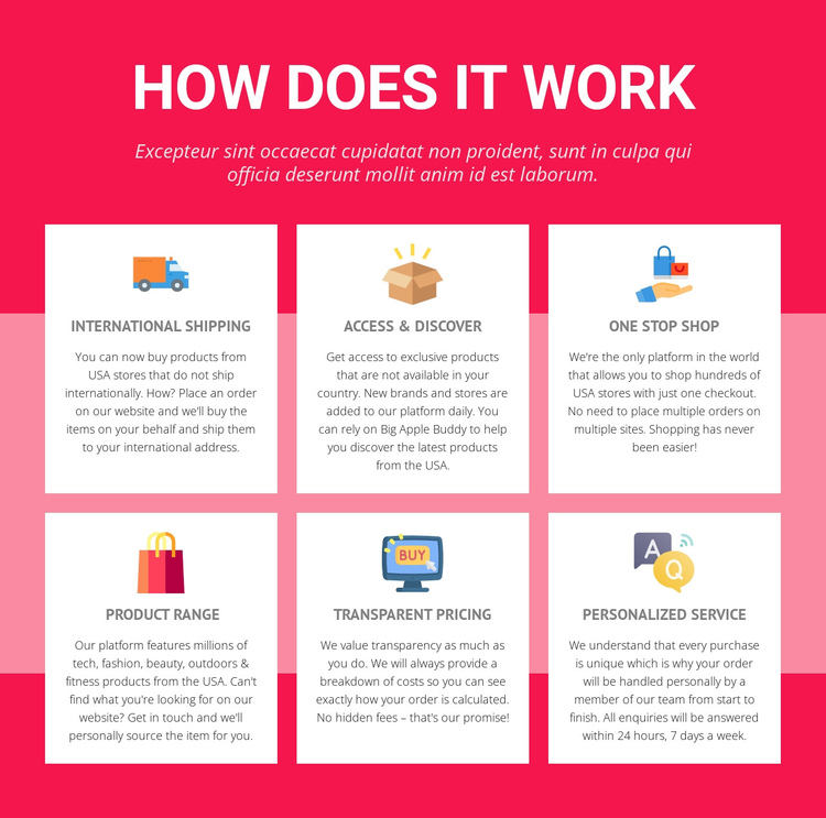 International shipping One Page Template