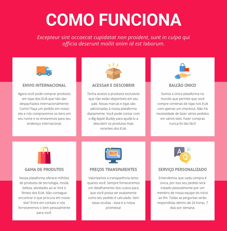 Envio internacional Template Joomla