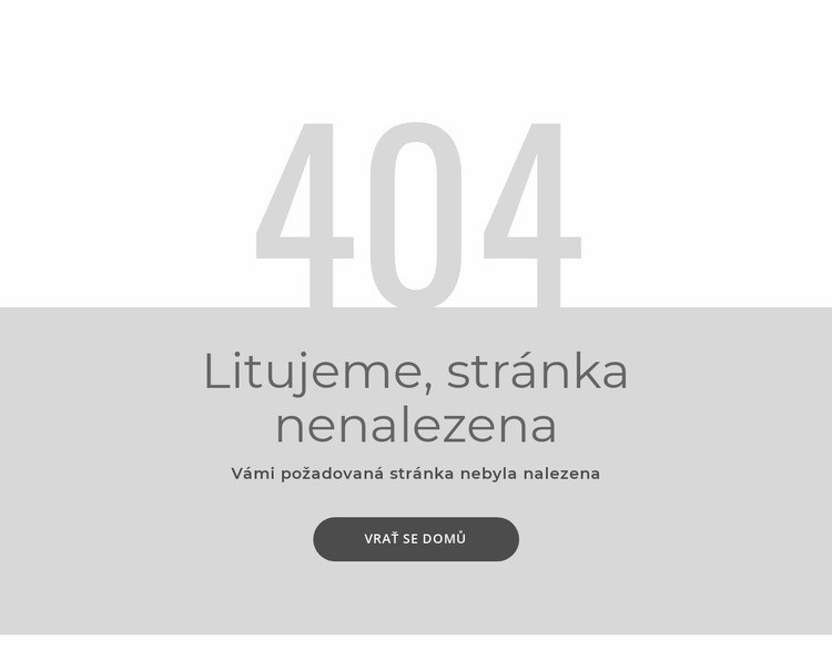 Šablona chybové stránky 404 Šablona