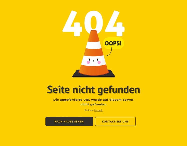 404-Seite gestalten Eine Seitenvorlage
