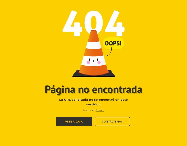 Diseño 404 página Creador de sitios web HTML