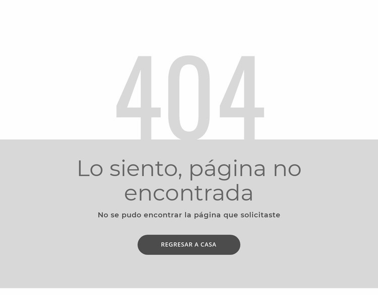 Plantilla de página de error 404 Maqueta de sitio web