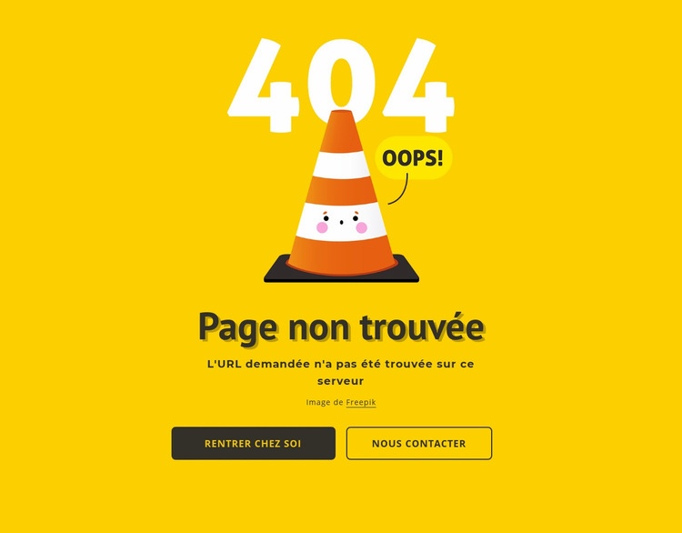 Concevoir la page 404 Modèles de constructeur de sites Web