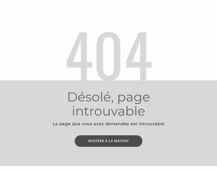 modèle de page d'erreur 404 Créateur de site Web HTML