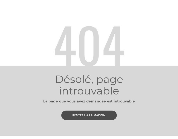 modèle de page d'erreur 404 Modèle d'une page