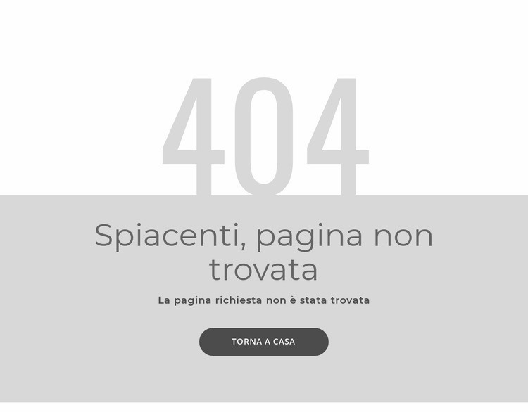 Modello di pagina di errore 404 Costruttore di siti web HTML