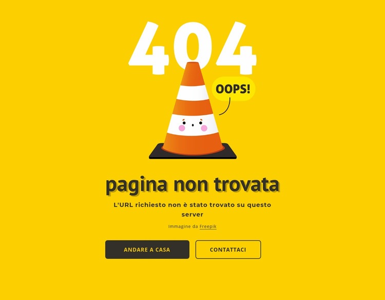 Progettazione 404 pagina Costruttore di siti web HTML