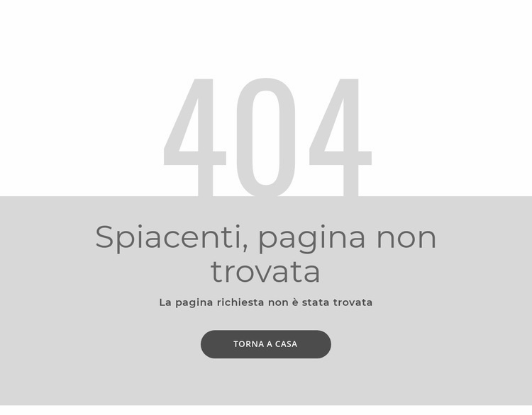 Modello di pagina di errore 404 Mockup del sito web