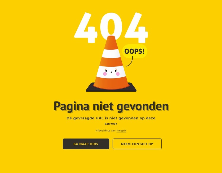 Ontwerp 404 pagina Sjabloon voor één pagina