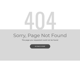 404 Error Page Template - Single Page Website Template