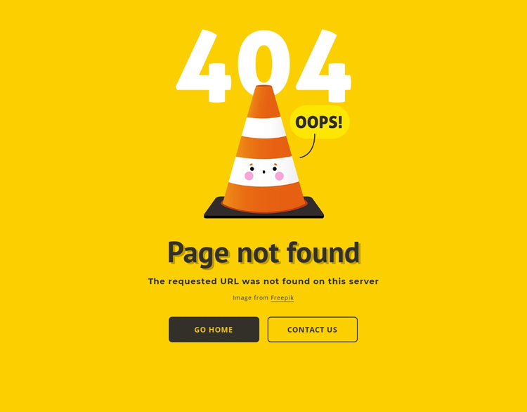 Design 404 page One Page Template