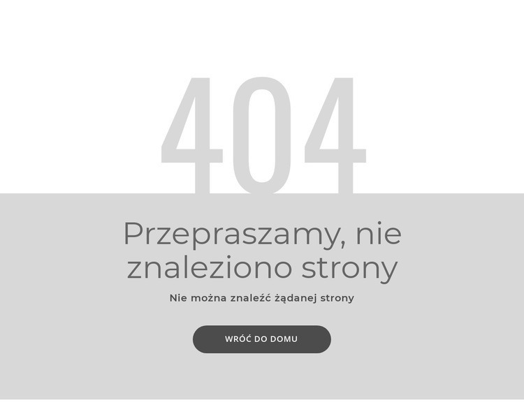 Szablon strony błędu 404 Wstęp