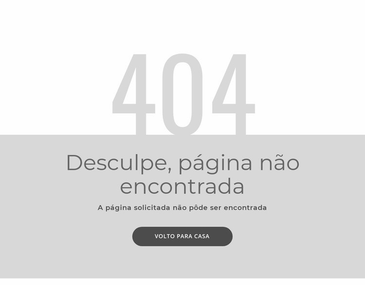 Modelo de página de erro 404 Construtor de sites HTML