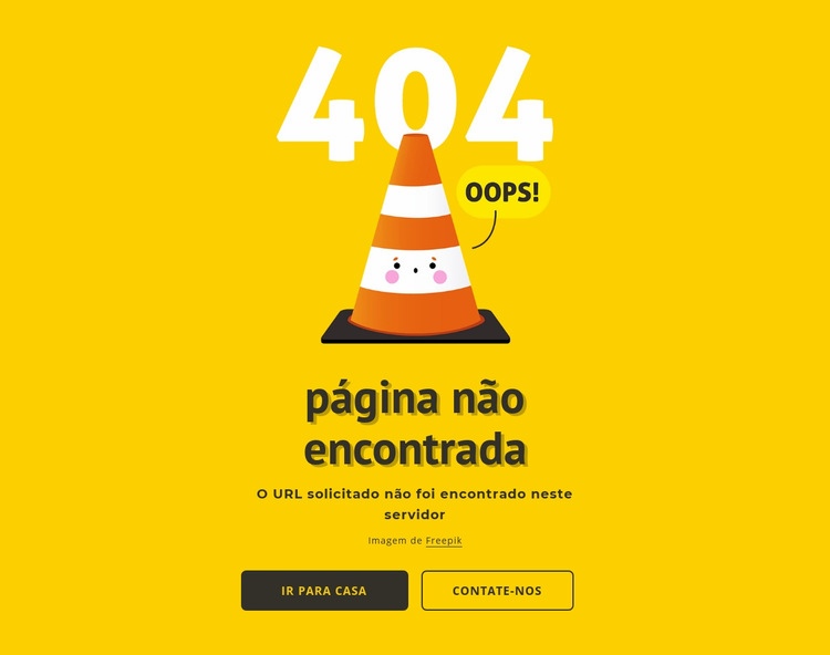 Página de design 404 Construtor de sites HTML