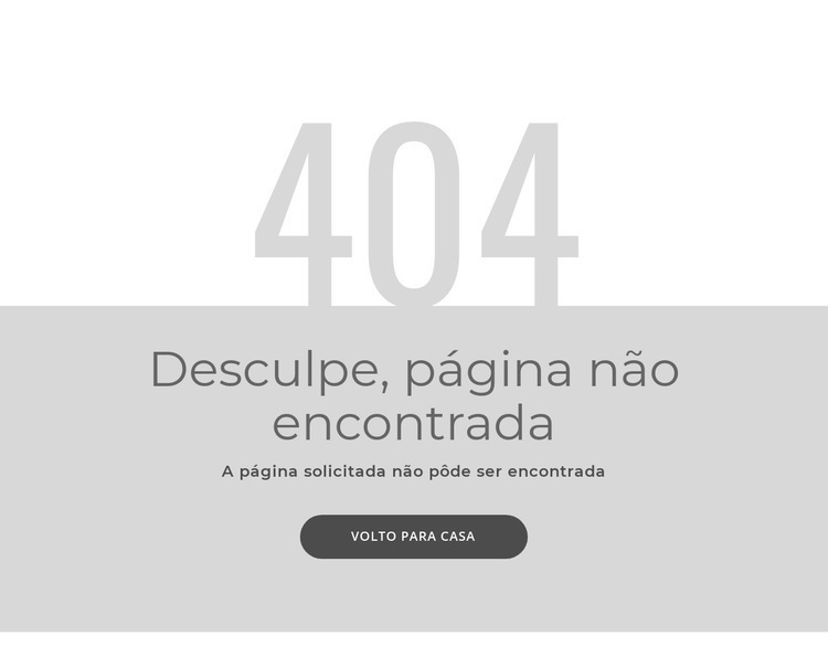 Modelo de página de erro 404 Maquete do site