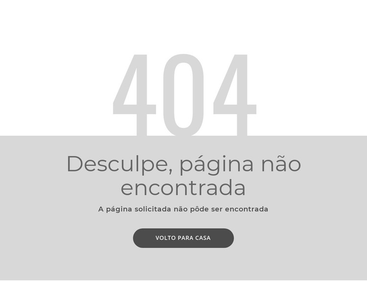 Modelo de página de erro 404 Modelo HTML