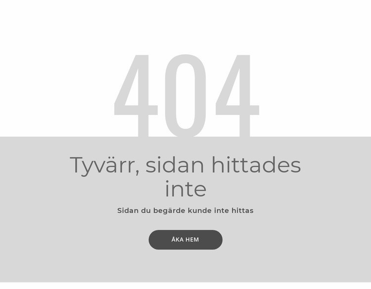404 felsida mall WordPress -tema