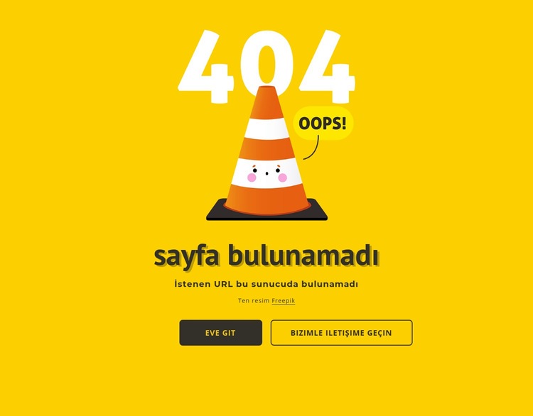 404 sayfa tasarla Açılış sayfası