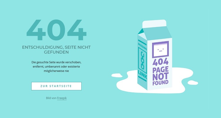 Creative 404-Fehlerseite Eine Seitenvorlage