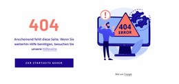 404 Fehlervorlage – Web-Mockup